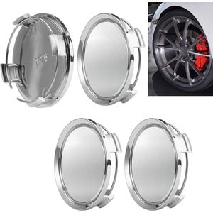 4 Stuks Naafdoppen - Gemaakt van ABS - OD 75 mm - ID 69 mm - Gepolijst Oppervlak Zilverachtig - Afdekking Naafdoppen - Universele Wieldoppen - voor Autodecoratie en Bescherming van Autobanden - Auto Accessoires en Wieldop Bescherming