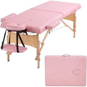 Draagbare Massagetafel 84 inch - Verstelbaar Hoogte en Gezichtshouder - Ideaal voor Spa en Salon