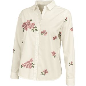 Suzzy & Milly Bloemenblouse – Witte Blouse met Roze Bloesemborduursels - L