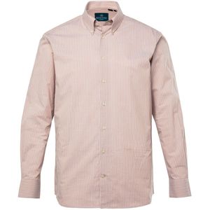 Boston Park - Heren - Boston Park Gestreept overhemd lange mouwen Comfort Fit - Lichtbeige - Maat 3XL