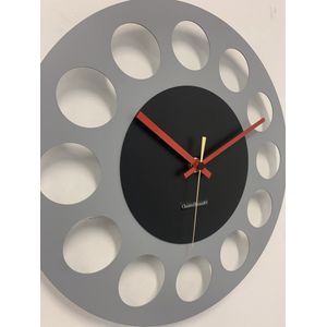 Wandklok CHANTALBRANDO -- GREY & BLACK TORNADO 40 -- MODERN DESIGN --