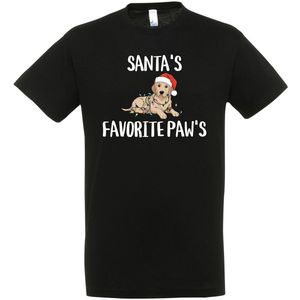 Santa’s Favourite Paw’s T-shirt - Unisex - Kerst - Honden - Christmas - Feestdagen - Kerst T-shirt - Grappig T-shirt - Kerstman - Foute kerst - Maat L