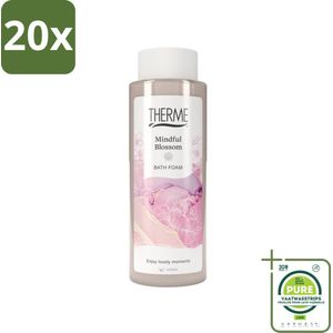 20 x Therme - Mindful Blossom - Badschuim - Verfrissend - Verzorgend - 500ml - Grootverpakking - Badschuim - Ontspannen Bad - Wellness - Bloesemgeur - Pioenroos