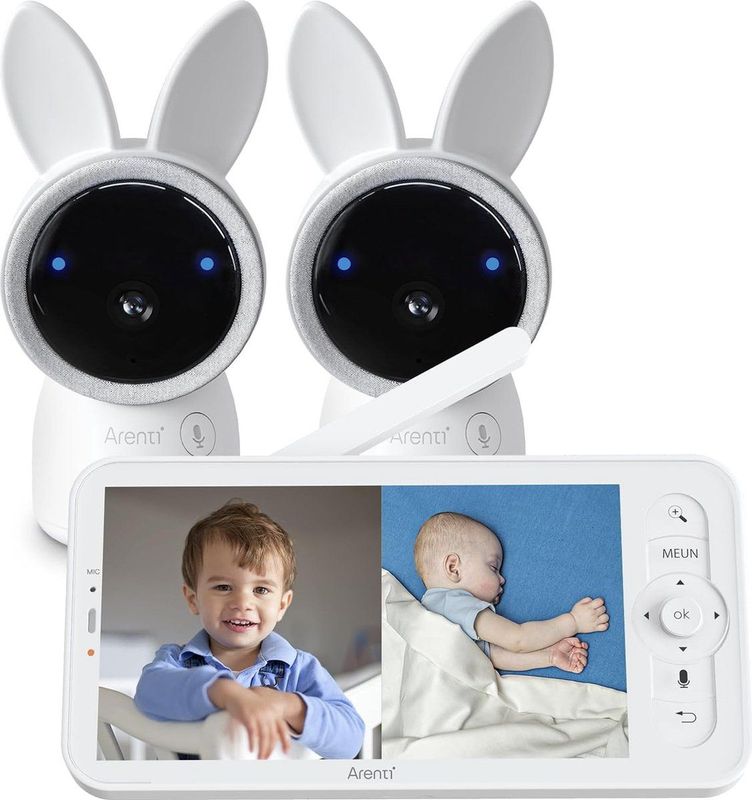 Arenti AINanny - Wifi Babyfoon - Baby Monitor - 5 inch Scherm - Ultra HD 2K Resolutie - Duopack