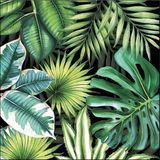 Ambiente - Tropical Leaves Black - papieren lunch servetten