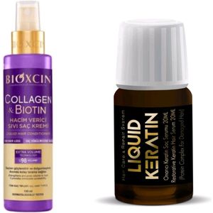 Bioxcin Collagen & Biotin Volume Conditioner 150 ml + Pure Keratine Haarserum 20 ml – Verzorgingsset voor Volumeboost & Herstel – Kruidenformule – Natuurlijke Haarverzorging
