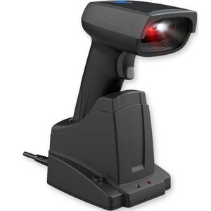 Barcode Scanner Draadloos met Laadstation - Handscanner voor 1D Codes - Met Bluetooth of USB - Plug & Play - Incl. Houder