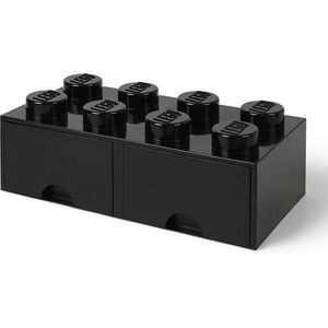 Lego - Opbergbox met 2 Lades Brick 8 - Polypropyleen - Zwart