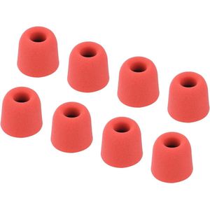 Schuimrubberen oordopjes voor hoofdtelefoon - Universele middelgrote tips - Rood - 8 stuks - Comfortabele pasvorm - Geluidsisolerend