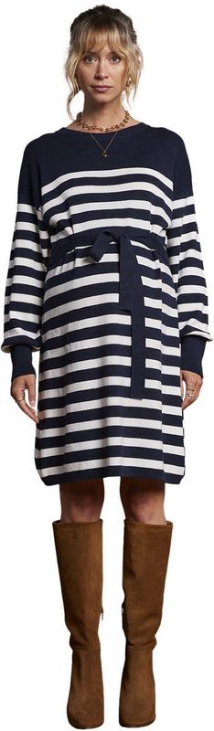 ENVIE DE FRAISE - Gestreepte Jurk - Marineblauw - Zwangerschapsjurk