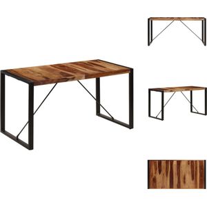 vidaXL - Industriële houten eettafel - 140 x 70 x 75 cm - Bruin/Zwart - Tafel
