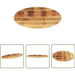 The Living Store Tafelblad ovaal 120x50x3,8 cm massief mangohout - Tafelblad - Mangohouten Tafelblad - Vintage Tafelblad - Landelijke Tafelblad - Rustic Tafelblad