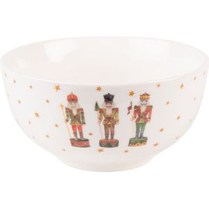 Clayre & Eef Soepkom 500 ml Beige Porselein Notenkrakers Serveerkom