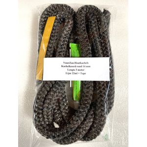 Reparatieset Kachel - Kachelkoord zwart (14mm) lengte 3 meter, tape en hittebestendige lijm 22ml