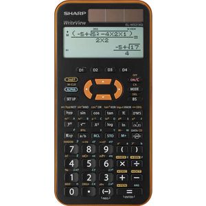 Sharp calculator - zwart-oranje - wetenschappelijk - write view - SH-ELW531XGYR