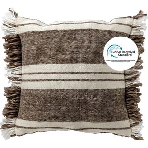 Dutch Decor EDGAR - Sierkussen 45x45 cm met kussenhoes van 85% gerecycled polyester - Eco Line collectie - Driftwood - taupe - Inclusief binnenkussen