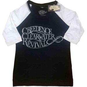 Creedence Clearwater Revival - Vintage Logo Raglan top - M - Zwart/Wit