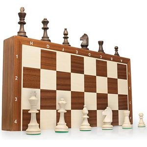 Schaakbord \ Chess figures and chessboard made of wood - Houten schaakspel, draagbaar houten schaakbord Handgemaakt schaakbordspel voor familiefeestactiviteiten 53 x 53 cm