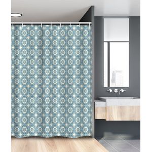 New Bed, Marokkaans Circulaire Oriëntaal, Douchegordijn Badkamer Decor Set met Haakjes, 120 cm B 180 cm L