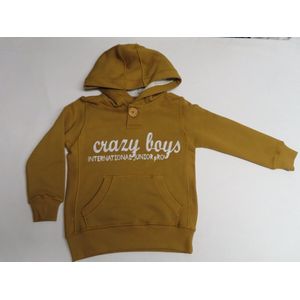Sweat shirt - Jongen - Oker - Met kap - 4 jaar 104