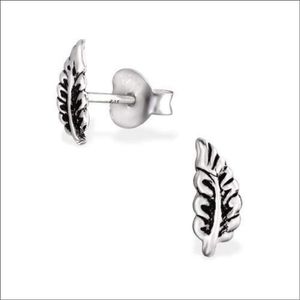 Aramat jewels ® - 925 sterling zilveren oorbellen geoxideerd blaadje 8x3mm