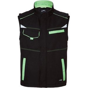 James and Nicholson Uniseks werkkleding Softshell Vest Level 2 (Zwart/Lijkgroen)