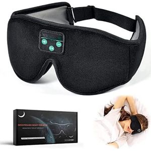 Slaapmasker Bluetooth - Slaap Koptelefoon - Sleepphones - Draadloos - Ultradun - Katoen - Handwas - Zwart