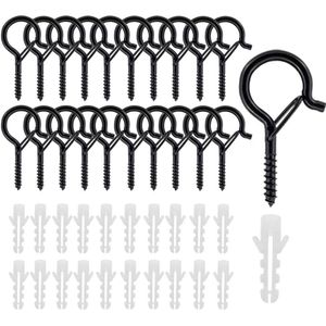20 stuks roestvrijstalen schroefhaken voor zware belasting - met zekering - wandhaken voor plantenmanden en potplanten .