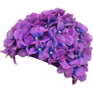 Badmuts - Bloemen badmuts - Paars - Comfortabele Handgenaaide Badmuts - Petal Fashion Dames Badmuts - 3D Bloemen Badmuts - Comfortabel om te dragen
