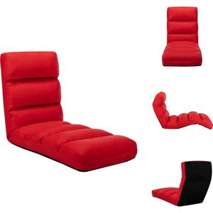 vidaXL Vloerstoel Loungebed - Kunstleer - Rood - 175 x 56 x 20 cm - Instelbaar - Chaise longue