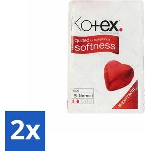 Kotex – Maxi Maandverband – Normal – 18 stuks per verpakking - Voordeelverpakking - 2 stuks