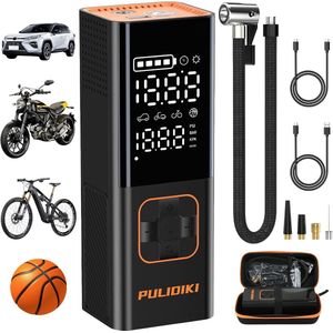 Draagbare Elektrische Luchtpomp voor Autobanden - Noodlicht, Bandenspanningsmeter en Draadloos Ontwerp