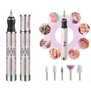 Draadloze Portable Elektrische Nagelvijl Nagelfrees - Mini Nagelfrees - Inclusief USB-C kabel en opzetstukken - Roze