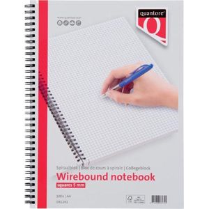 Schrijfblok quantore a4 ruit 5mm spiraal 70gram | 1 stuk