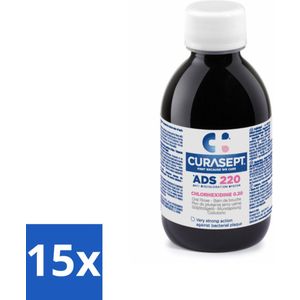 15 x Curasept - Mondspoeling - 0,2% Chloorhexidine - Intensieve Bescherming - 200 ml - Mondspoeling - Chloorhexidine - Anti-discoloration - Mondverzorging - Parodontitis