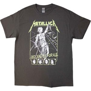 Metallica - Justice Faces Heren T-shirt - 2XL - Grijs