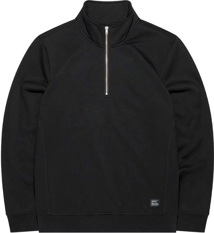 Vintage Industries Zip Pullover Boulder Sweater Black-S