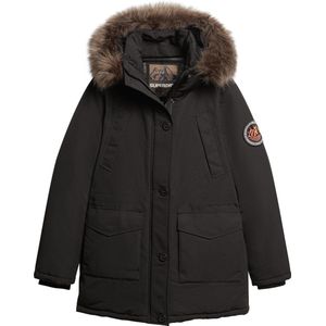 Superdry Everest Faux Fur Hooded Parka Dames Jas - Jet Black - Maat Xs