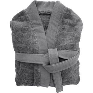 Heckett Lane Badjas Katoen Prestige - Classic Anthracite - Maat S - Badjas 100% Katoen - Badjas Dames - Badjas Heren