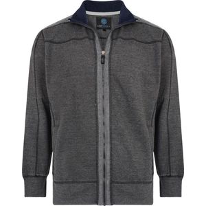 Kam Jeans Sweat vest zipper (Lente/Zomer) 65% katoen 35% polyester - Heren - Charcoal  - 2XL