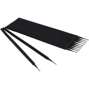 *** 100stuks Wegwerp Microbrushes zwart - voor Wimper Extensions - Uitbreiding, Verwijderen, Wattenstaafje - Professionele precisie voor perfecte wimperbehandelingen! van Heble® ***