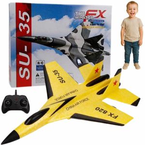 Velours Max® - RC Vliegtuig - Geel - Afstandsbediening - Straaljager - TIKTOK - FX-620 - Drones - Vliegtuigen - Vliegtuigen Speelgoed - Speelgoed - Op Afstand Bestuurbaar - Oplaadbaar - MAX 50 KM/U