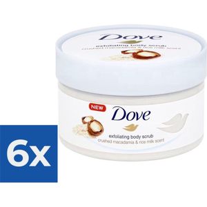Dove Body Scrub - bodycreme - bodybutter - hydraterend - huidverzorging - 225ml - Voordeelverpakking 6 stuks
