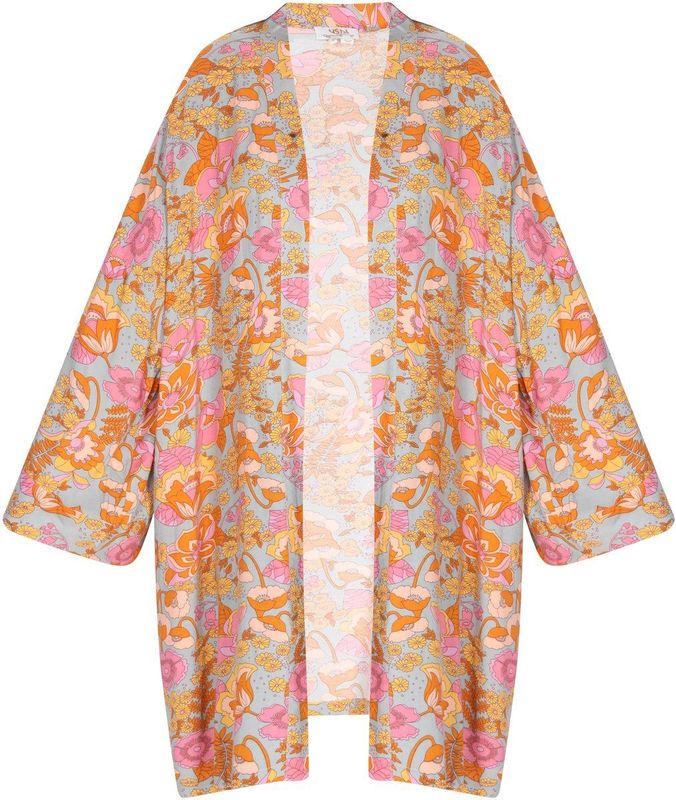 usha - FESTIVAL - Kimono - Geel - Stone Grey - Oranje - Pink