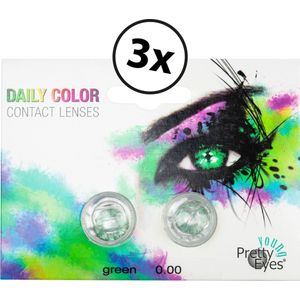 Pretty Eyes kleurlenzen groen - 6 stuks - daglenzen -