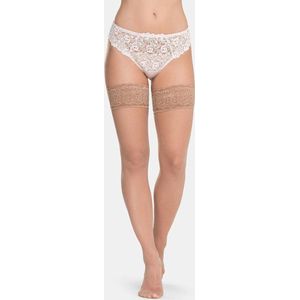 Bas Bleu Lycra Hold Up Kousen met naad Amelia 20den, natural, maat 4-L