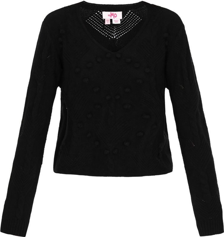 MYMO - Trui - Zwart - V-hals - Lange Mouw - Normale Pasvorm