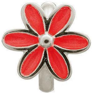 Endless Red Enamel Flower Silver Bedel Rood Zilver 41155-3