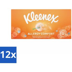 Kleenex – Allergy Comfort – Tissues – 56 stuks per verpakking - Voordeelverpakking - 12 stuks