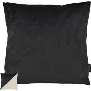Sierkussen Velvet 2 Tone - Black / Creams-s45 x 45 cms-sVelvet/Polyester